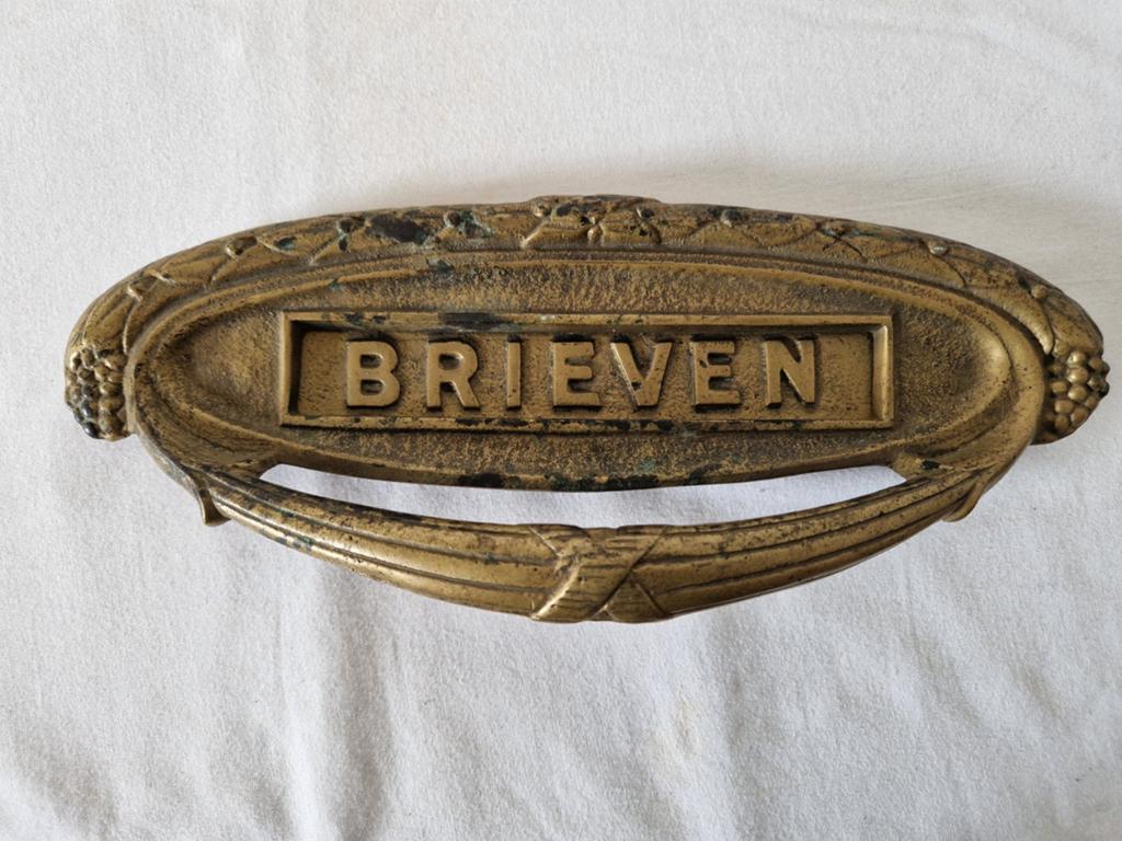 Antieke Art Nouveau Bronzen Brievenbus uit Brugge, Ophalen of Verzenden