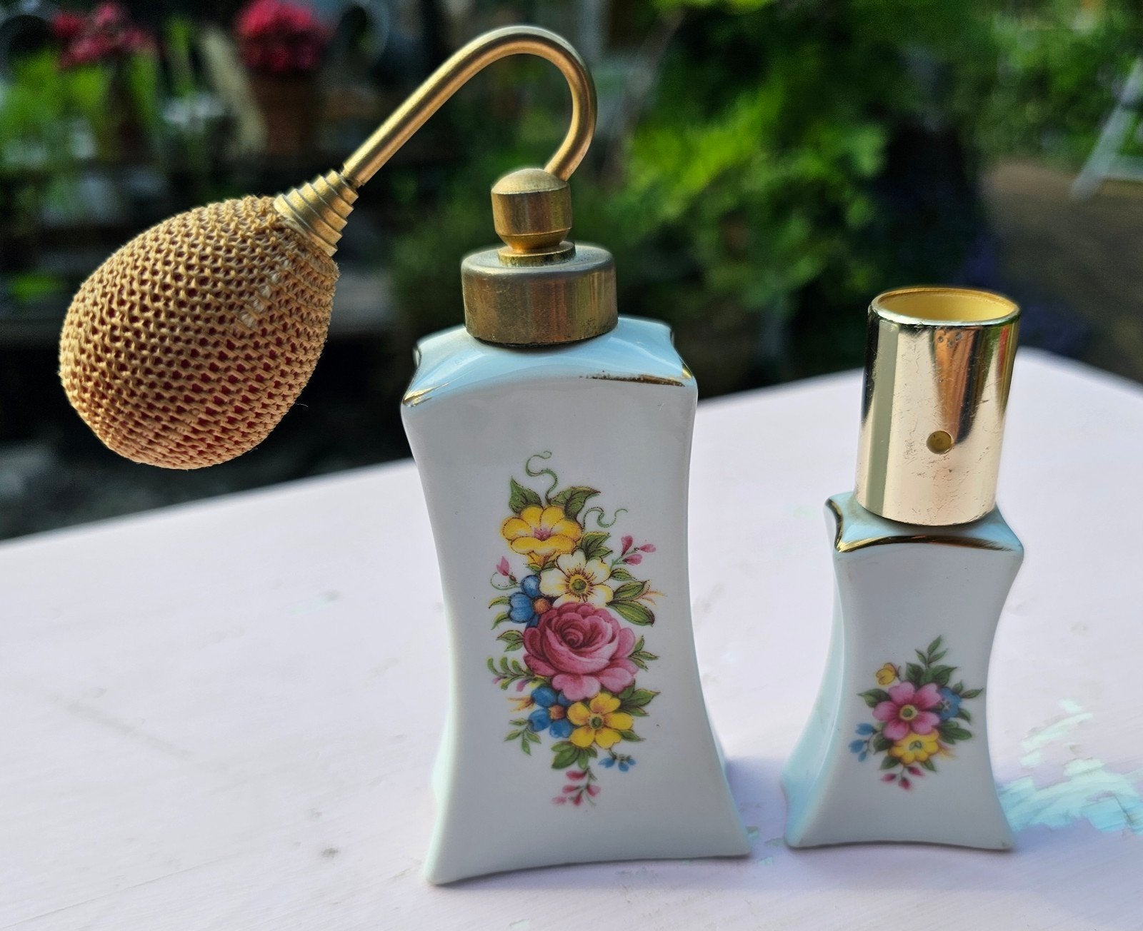 Vintage parfum verstuiver en parfumflesje, Verzamelen, Parfumverzamelingen, Ophalen of Verzenden, Zo goed als nieuw, Parfumfles