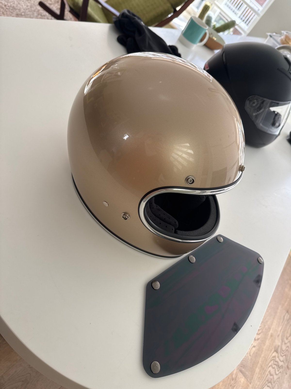 Gouden integraalhelm met vizier - Nieuwstaat, Overige merken, M, Heren, Ophalen of Verzenden