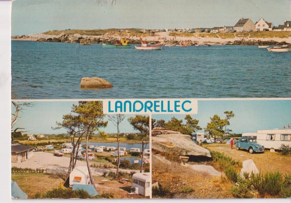 Frankrijk, Landrellec met auto's, Citroen 2CV, Ophalen of Verzenden, 1960 tot 1980, Gelopen, Frankrijk