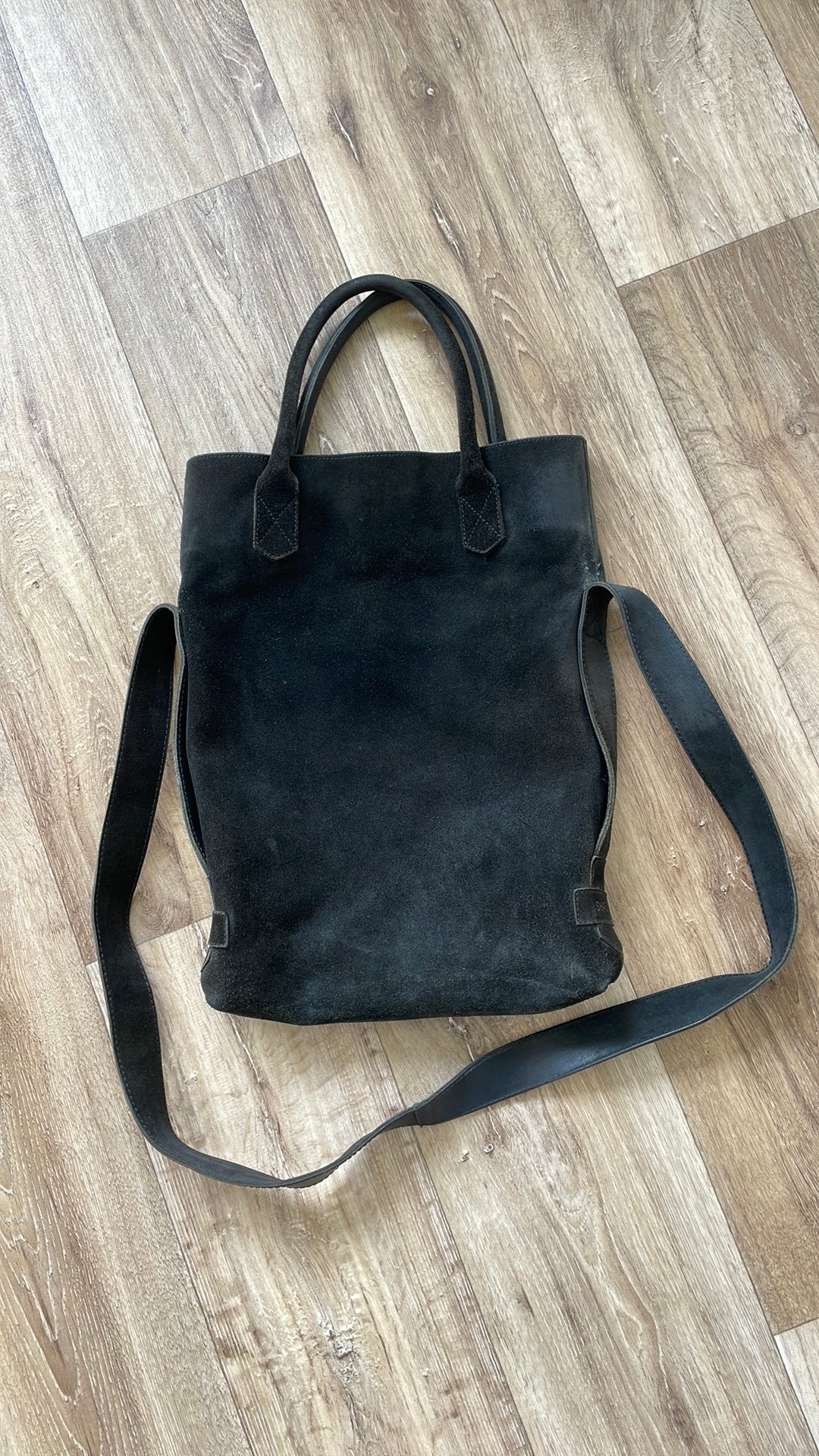 Shabbies Amsterdam, Zwarte suède tas, Ophalen of Verzenden, Gebruikt, Zwart, Shopper