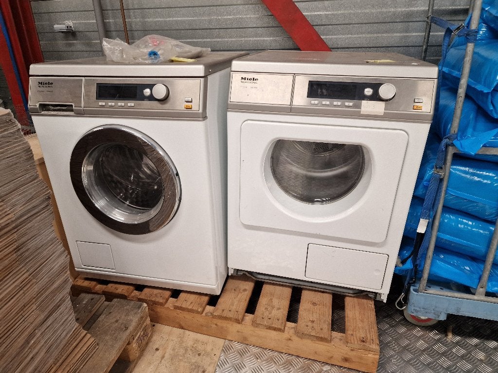 Retro wasmachine en droger, Ophalen, Bovenlader, Zo goed als nieuw, 85 tot 90 cm