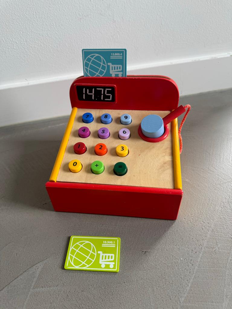 Houten kinder kassa met indrukbare toetsen, Ophalen of Verzenden, Overige typen