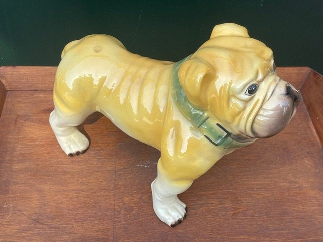 Vintage keramieken Engelse Bulldog beeld, Ophalen, Zo goed als nieuw, Dier