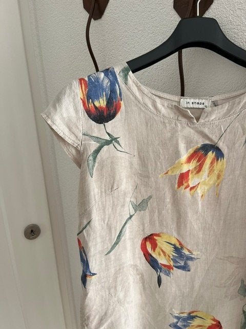 IN SHAPE beige linnen zomerjurk met kapmouwtje XL, Verzenden, Beige, Maat 46/48 (XL) of groter, Zo goed als nieuw