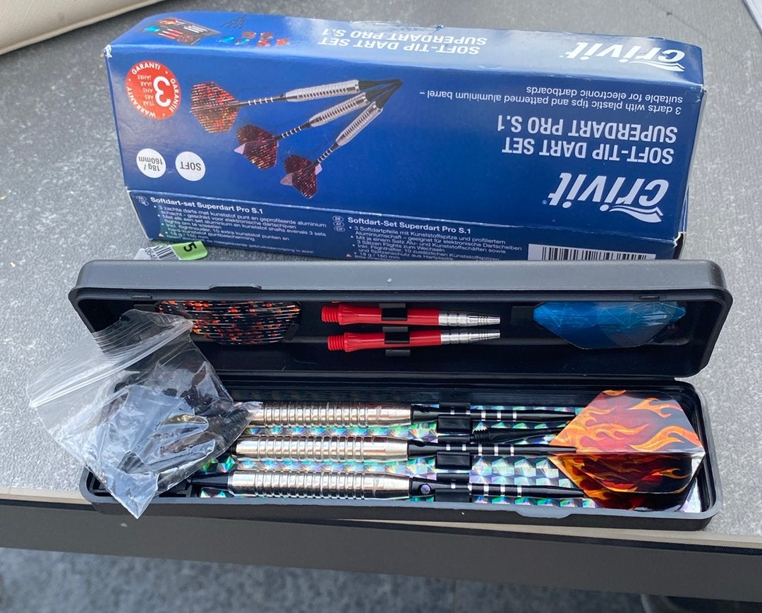 Crivit Superdart Pro S.1 soft-tip dartset,, Ophalen of Verzenden, Zo goed als nieuw, Pijlen