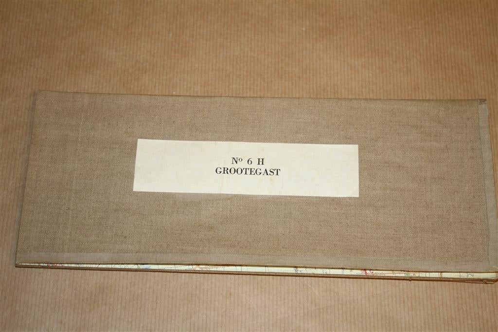 Oude stafkaart op linnen - Grootegast - 1970, Ophalen of Verzenden, 1800 tot 2000, Nederland, Landkaart