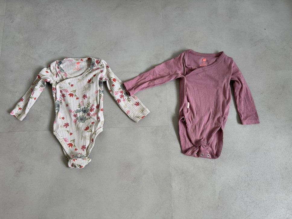 2x HEMA Meegroei overslagrompers Maat 68, Ophalen of Verzenden, Zo goed als nieuw, Meisje, Nacht- of Onderkleding