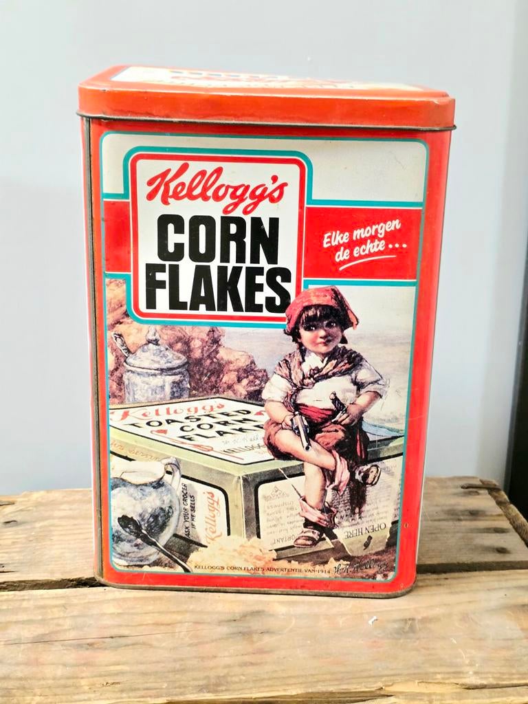9933 : Vintage Kellogg's Corn Flakes Can Bus - 1970s, Verzamelen, Blikken, Ophalen of Verzenden, Gebruikt