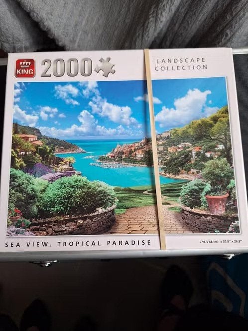 Sea view, tropical paradise puzzel h, Hobby en Vrije tijd, Denksport en Puzzels, Ophalen of Verzenden, Meer dan 1500 stukjes, Zo goed als nieuw