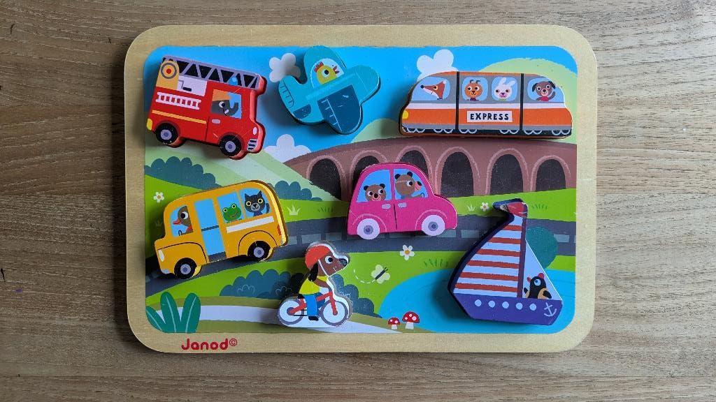 Janod houten puzzel, Ophalen of Verzenden, Gebruikt, Overige typen