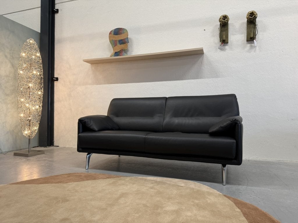 Nieuwstaat Leolux Bora Balanza Bank 2,5 zits Senso zwart 183, Leolux, Info@leolux.nl, 150 tot 200 cm, Tweepersoons