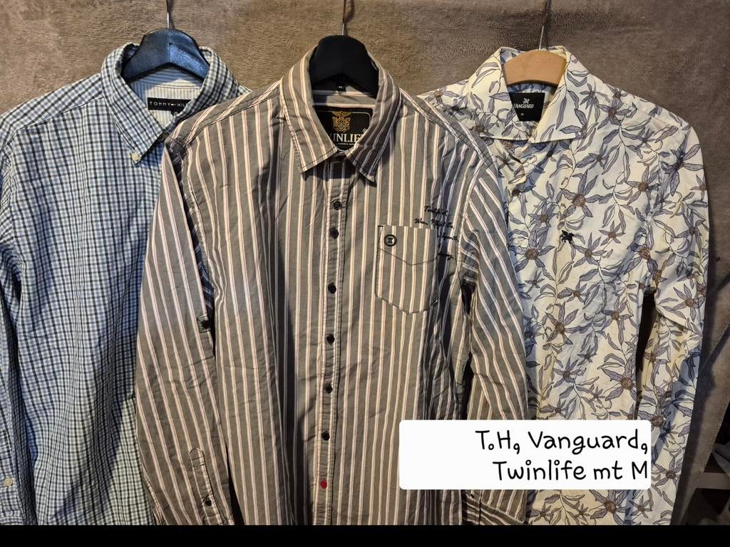 3x heren overhemd mt M. Tommy Hilfiger,  Vanguard ,Twinlife, Kleding | Heren, Overhemden, Overige kleuren, Zo goed als nieuw, Diverse