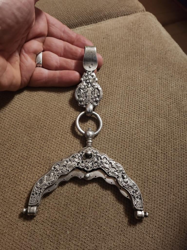 Antieke Zilveren Beugel voor Tas of Portemonnee, Antiek en Kunst, Ophalen of Verzenden, Zilver