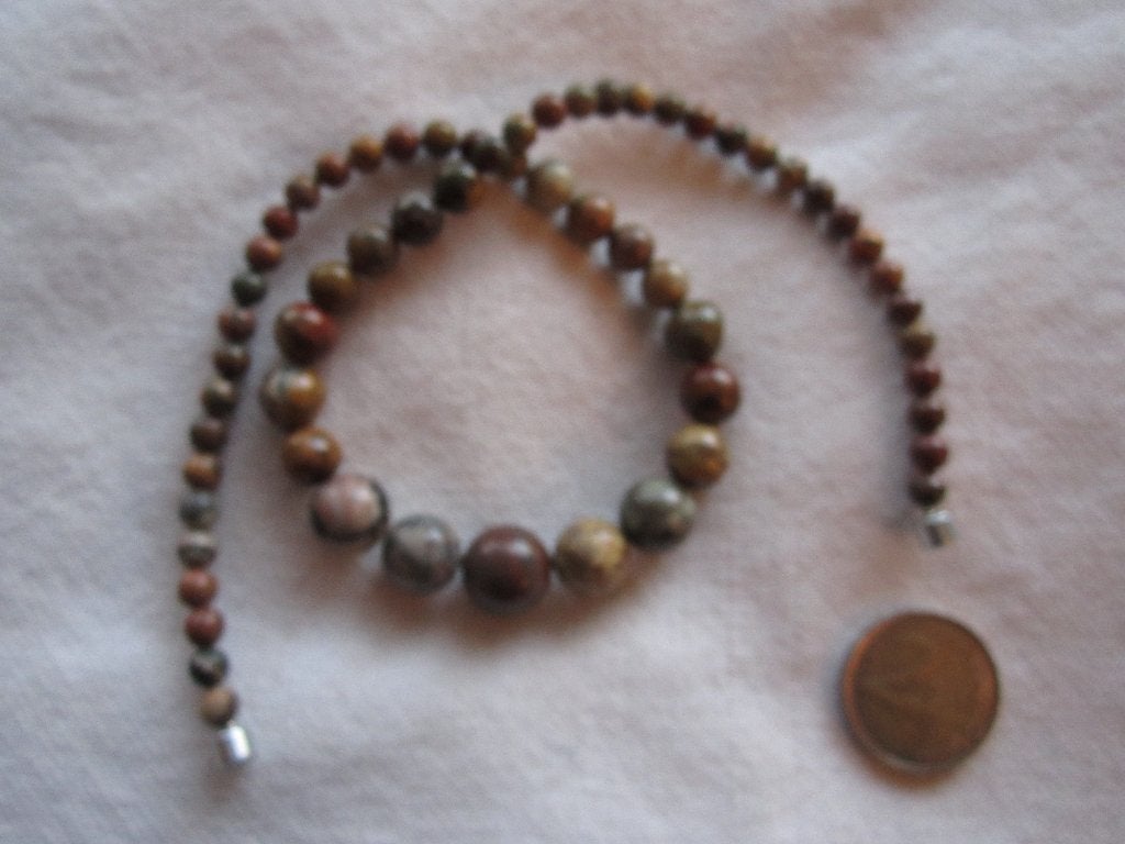 32.   Mooie ketting,  jaspis,  45 cm, Ophalen, Overige materialen, Ketting