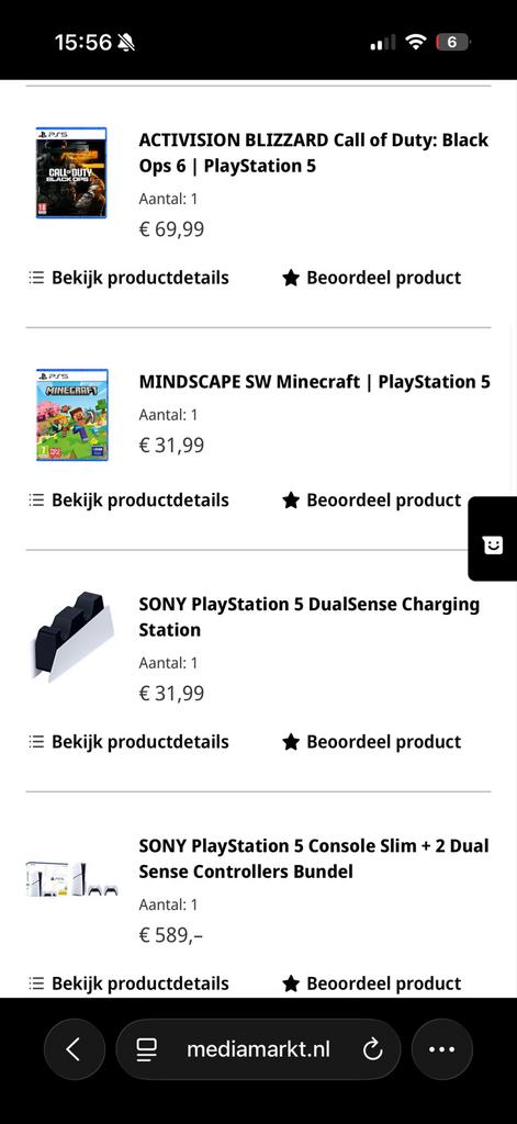 PlayStation 5 met 2 controllers en Call of Duty: Black Ops 6, Ophalen, Zo goed als nieuw, Playstation 5