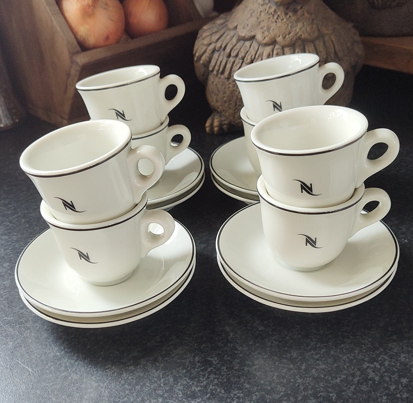 8x Nespresso tognana (espresso) kop en schotels, Ophalen of Verzenden