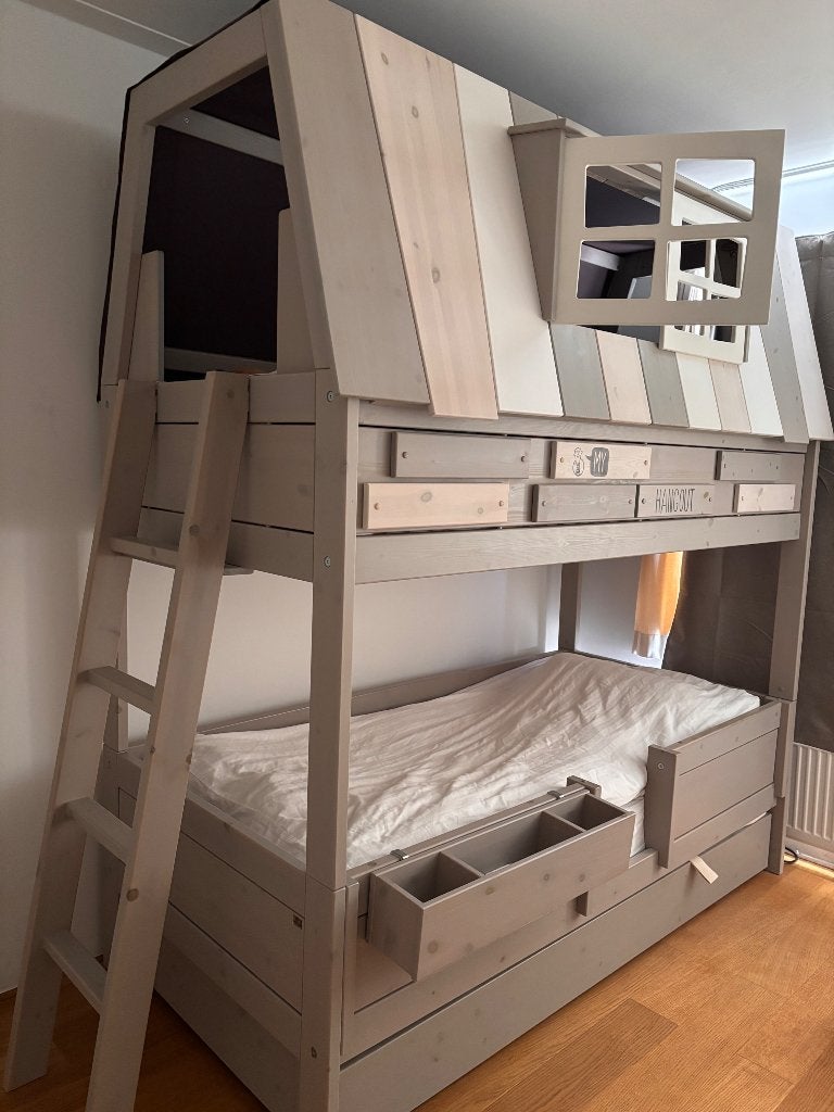 Kinderbed, Kinderen en Baby's, Kinderkamer | Bedden, Zo goed als nieuw, 180 cm of meer, 85 tot 100 cm, Hoogslaper of Stapelbed