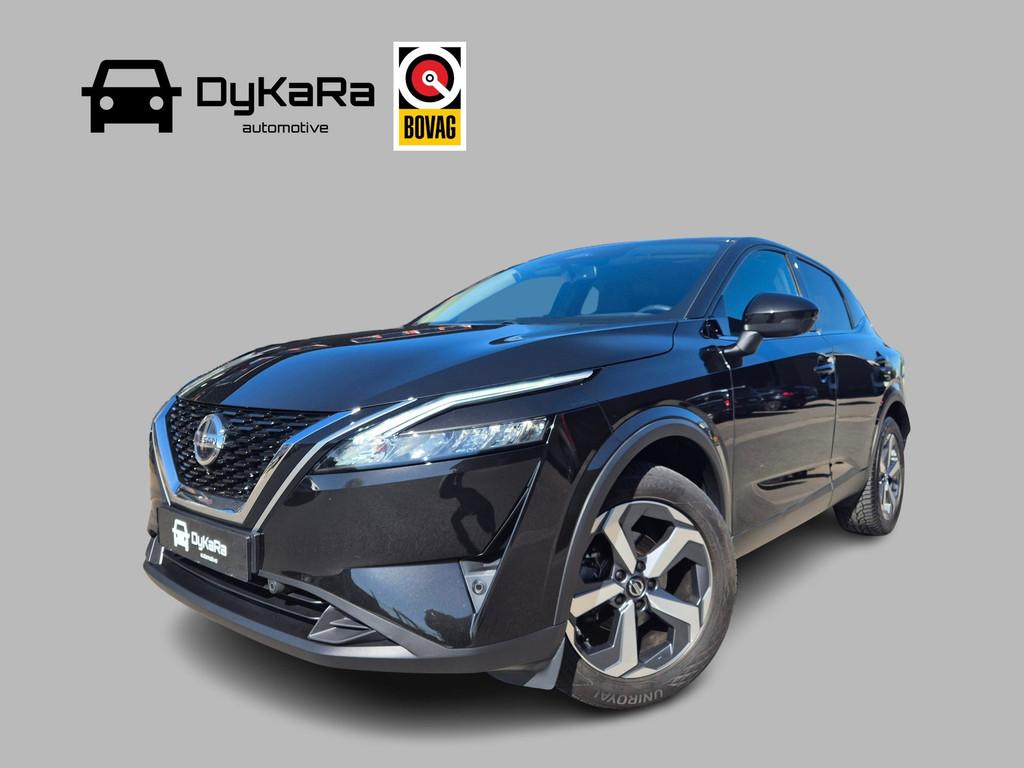 Nissan Qashqai 1.3 MHEV Xtronic N-Connecta Trekhaak Half led, Zwart, 4 cilinders, Leder en Stof, Zwart