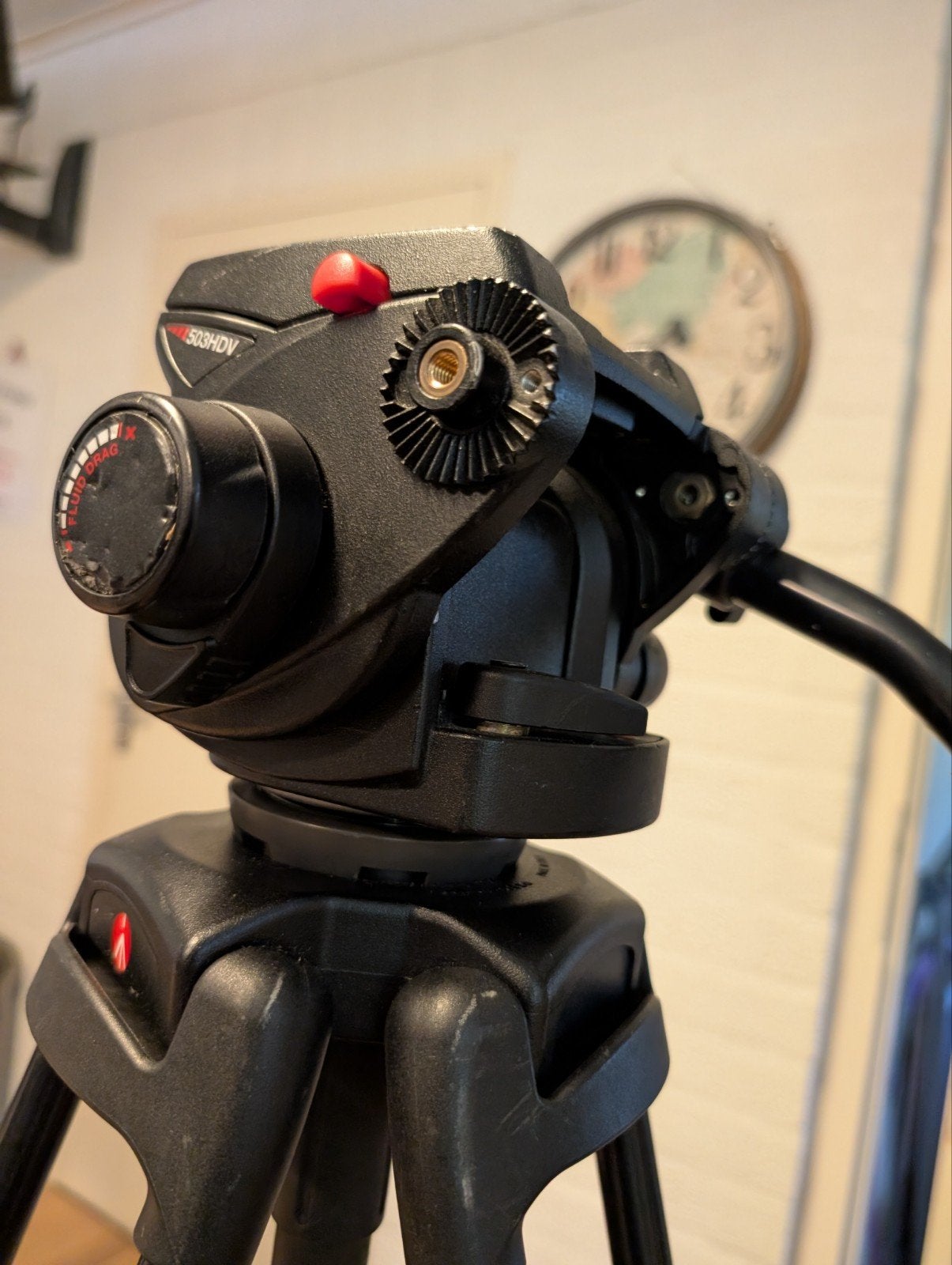 Manfrotto 503HDV Videostatief met Dolly, Gebruikt, Manfrotto, Ophalen of Verzenden, Driepoot