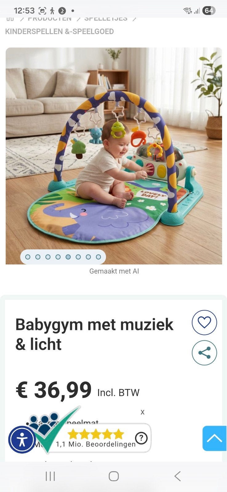 babygym met muziek, Ophalen of Verzenden