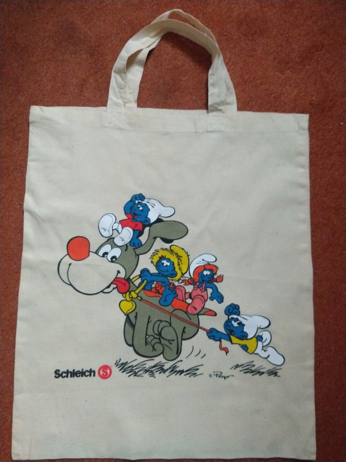 Smurfen totebag / linnentas / canvastas - Schleich, Verzamelen, Smurfen, Ophalen, Zo goed als nieuw, Verschillende Smurfen, Overige typen