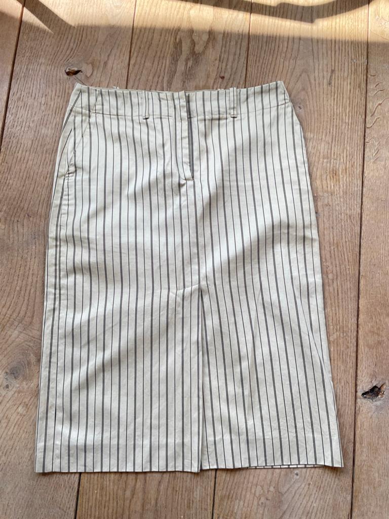 Massimo Dutti gestreepte rok, Beige, Ophalen of Verzenden, Zo goed als nieuw, Knielengte