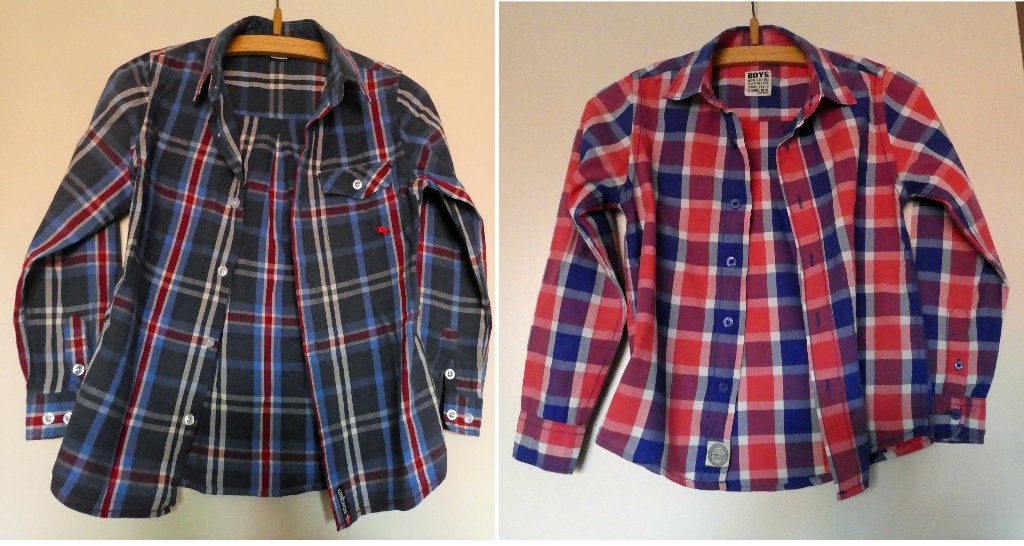 2 jongens blouses , maat: 122/128, Kinderen en Baby's, Gebruikt, Overhemd of Blouse, Ophalen of Verzenden, Hema