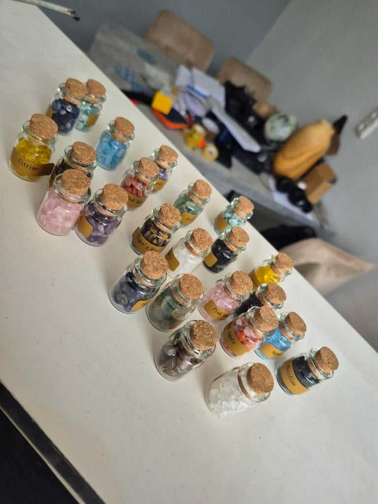 Mini Flesjes met Edelstenen - Diverse Soorten, Ophalen of Verzenden, Zo goed als nieuw