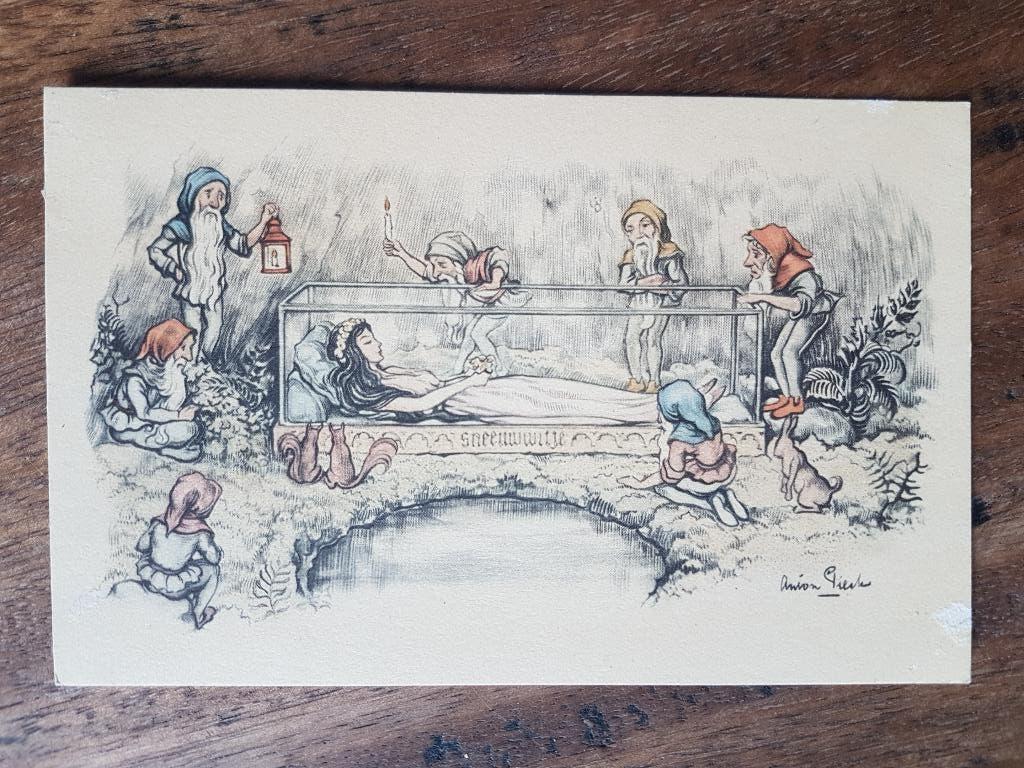 Ansichtkaart De Efteling Kaatsheuvel Anton Pieck Sneeuwwitje, Verzamelen, Ansichtkaarten | Nederland, Ophalen of Verzenden, 1940 tot 1960