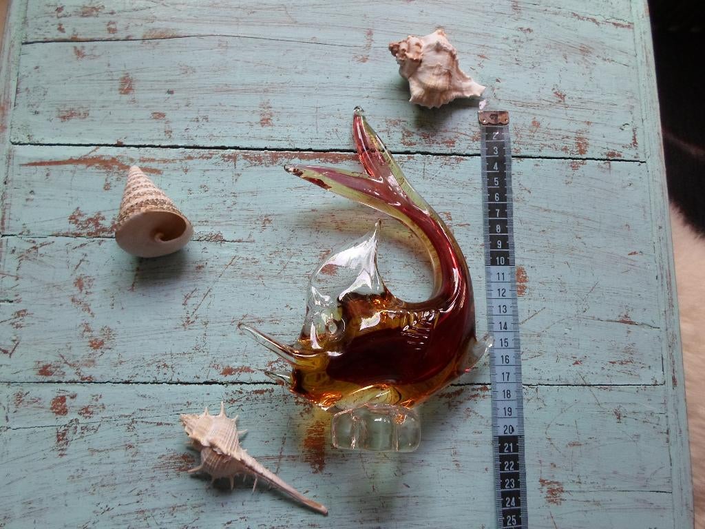 MURANO VIS GEHEEL GAAF., Antiek en Kunst, Ophalen of Verzenden
