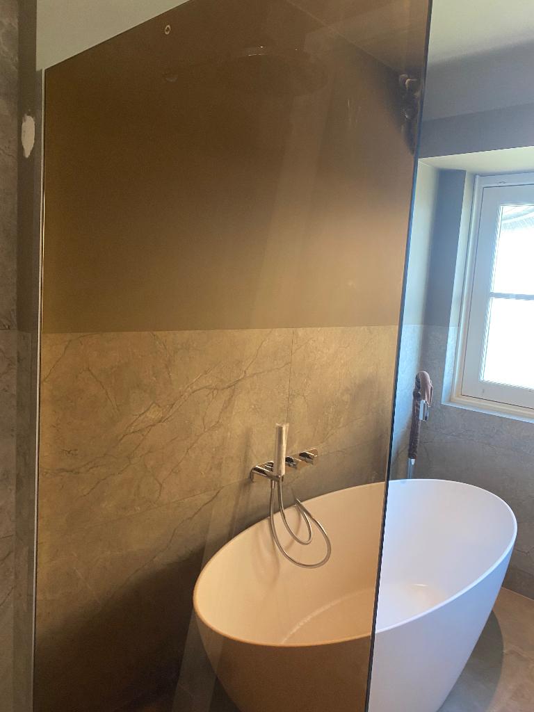 Douchewand bruin 110cm, Ophalen, Nieuw