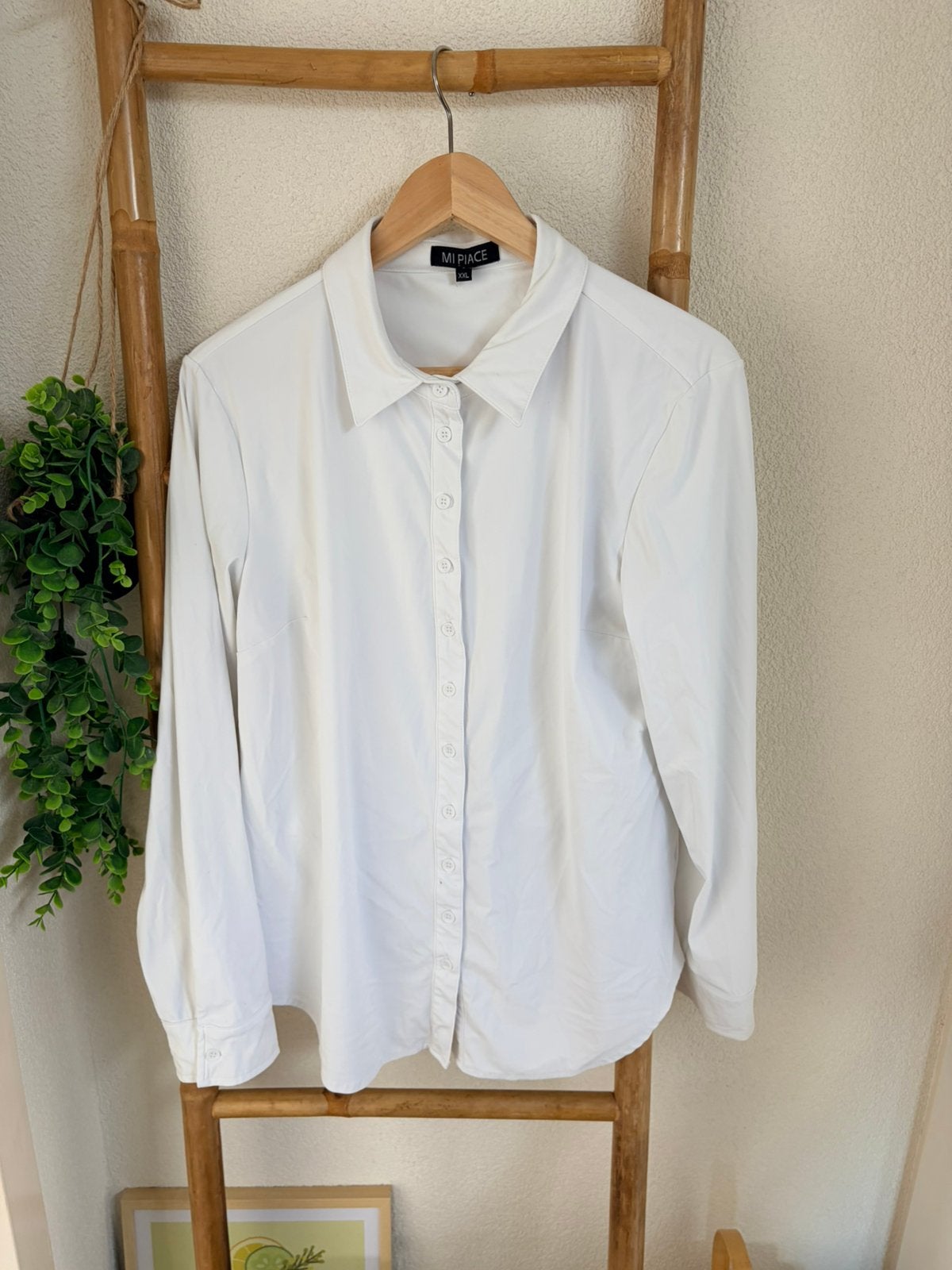 Mi Piace witte travelstof blouse maat xxl, Ophalen of Verzenden, Zo goed als nieuw, Maat 46/48 (XL) of groter, Wit
