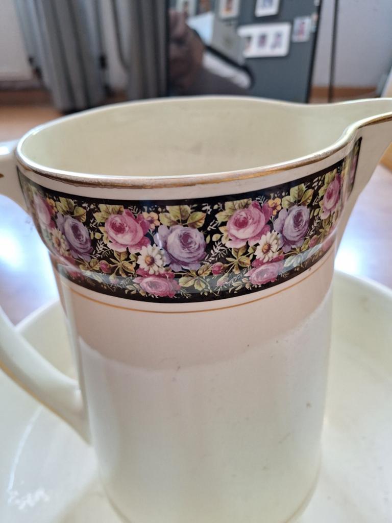 Antiek lampetstel met bloemmotief, Ophalen of Verzenden