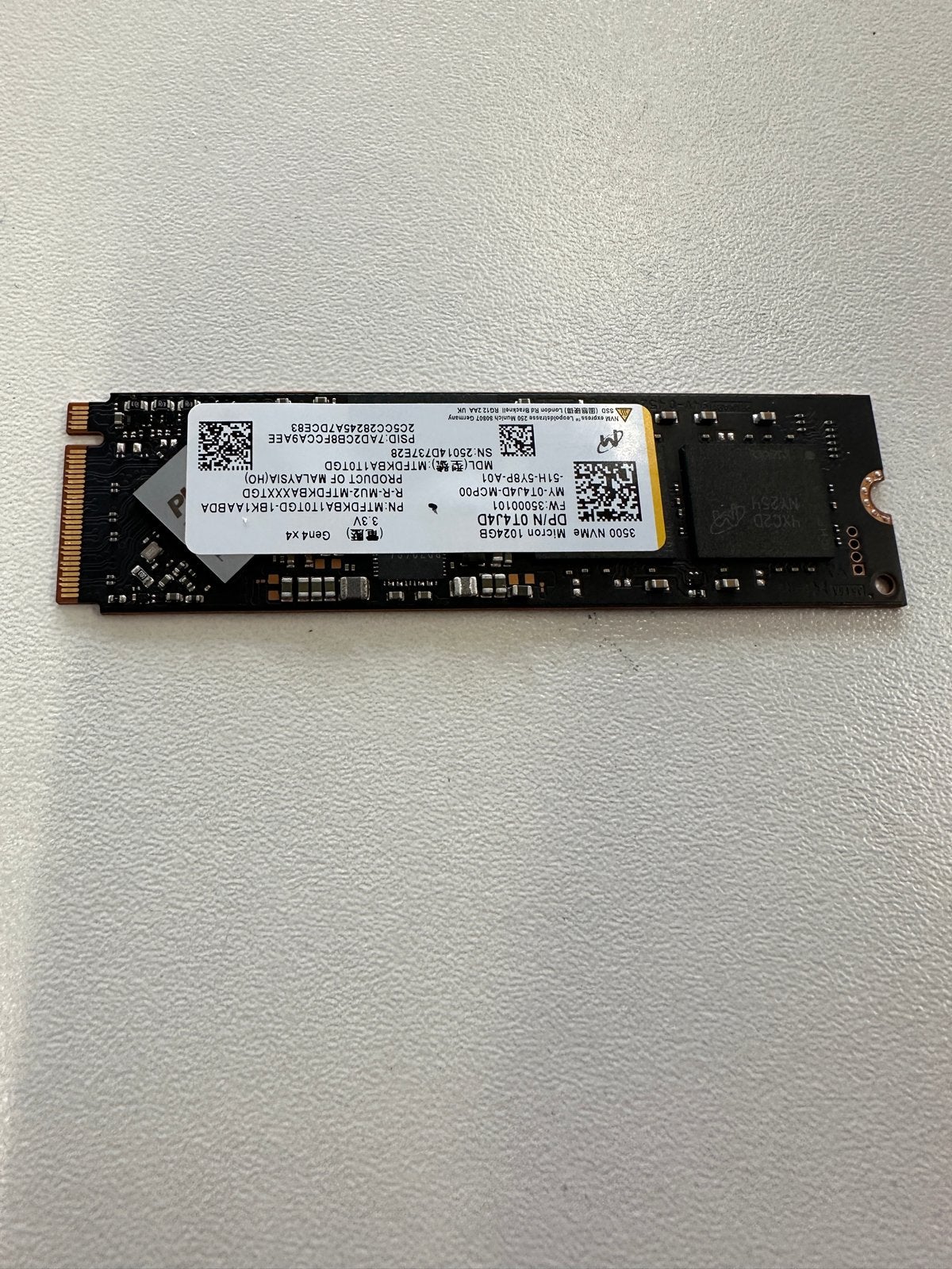 Micron 3500 1TB NVMe M.2 PCIe Gen4 x4 SSD, Computers en Software, Harde schijven, Intern, Server, Ophalen of Verzenden, Zo goed als nieuw
