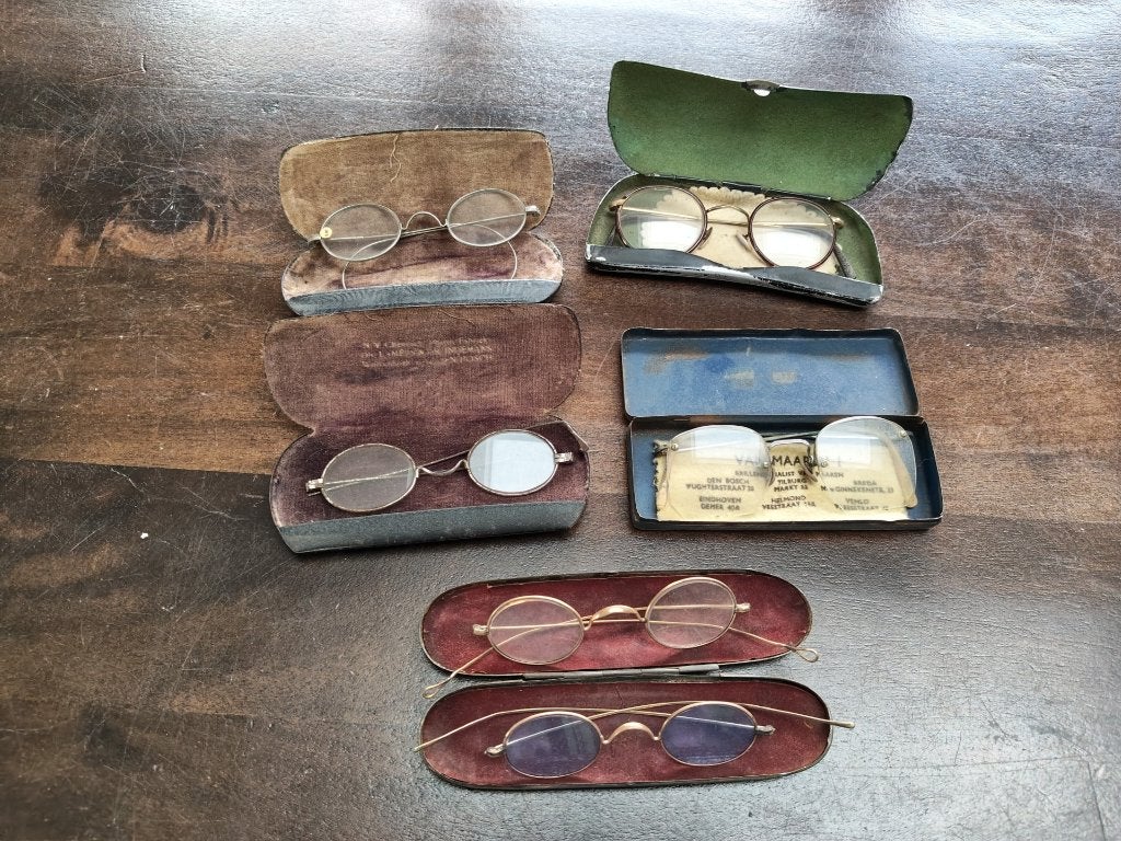 Set van vintage brillen (circa 1920), Sieraden, Tassen en Uiterlijk, Ophalen of Verzenden, Gebruikt, Bril, Overige merken