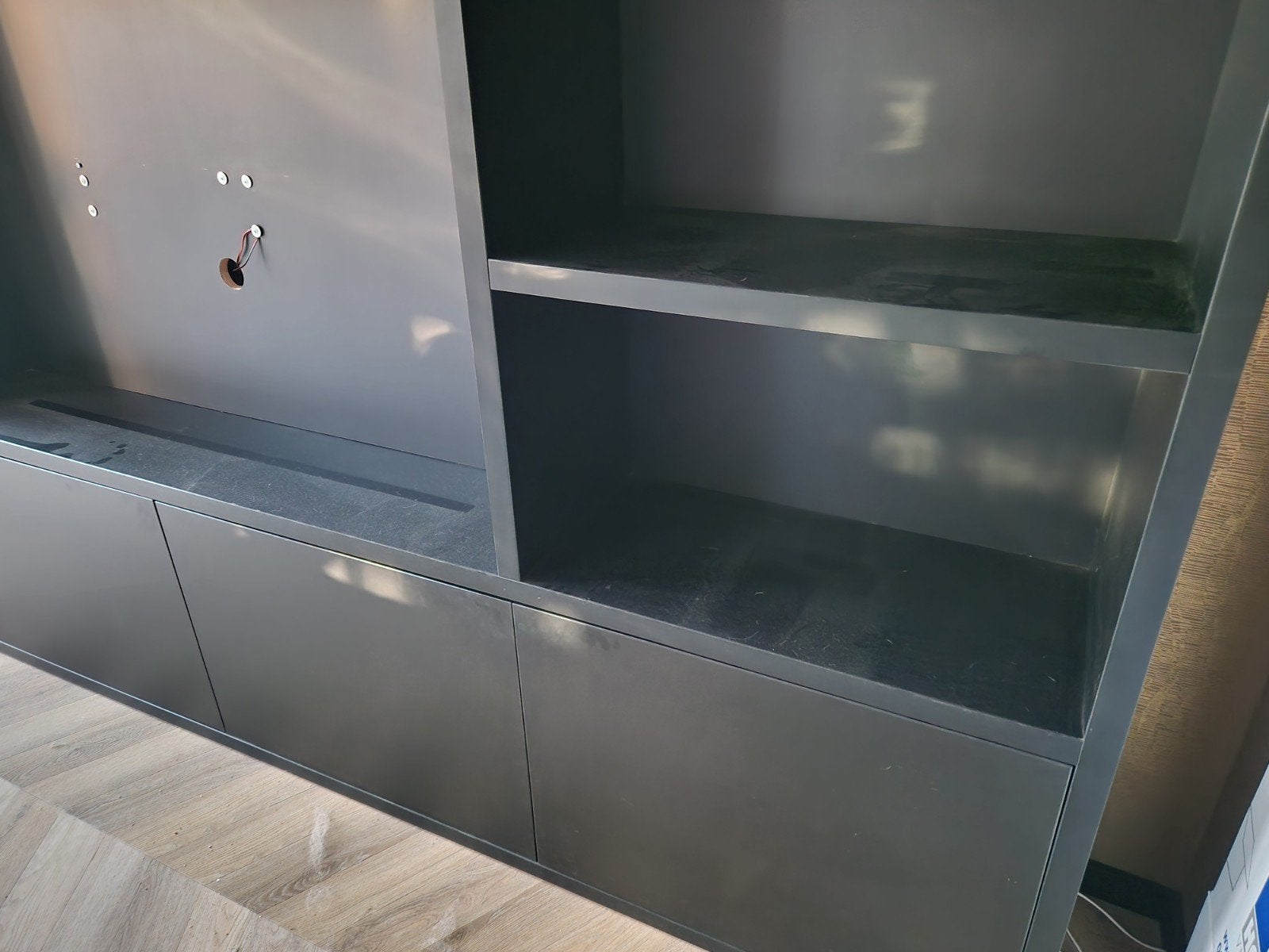 zwarte cinewall kast, Ophalen, 200 cm of meer, Zo goed als nieuw, 200 cm of meer