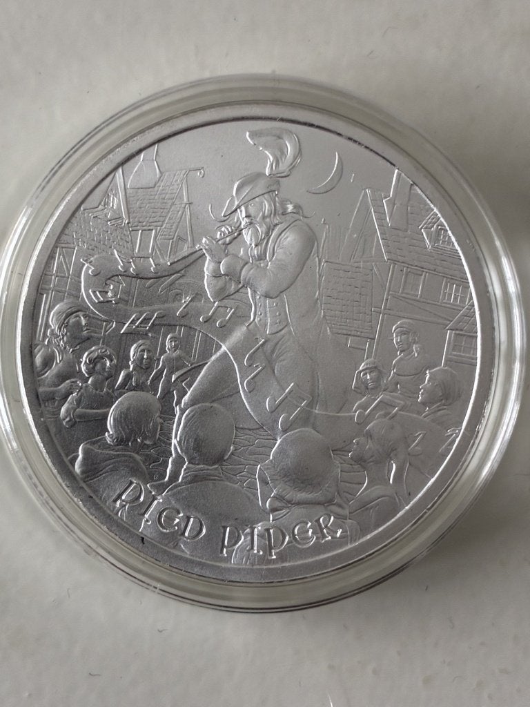 1 oz Pied Pieper 0,999 puur zilveren munt, Verzenden, Zilver