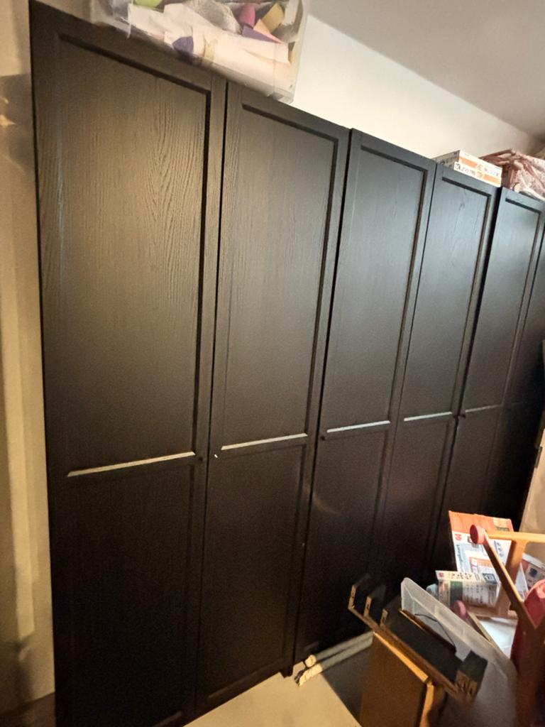Billy Boekenkast wand met Oxberg deuren, Huis en Inrichting, Kasten | Boekenkasten, Ophalen, Gebruikt, 200 cm of meer, 25 tot 50 cm