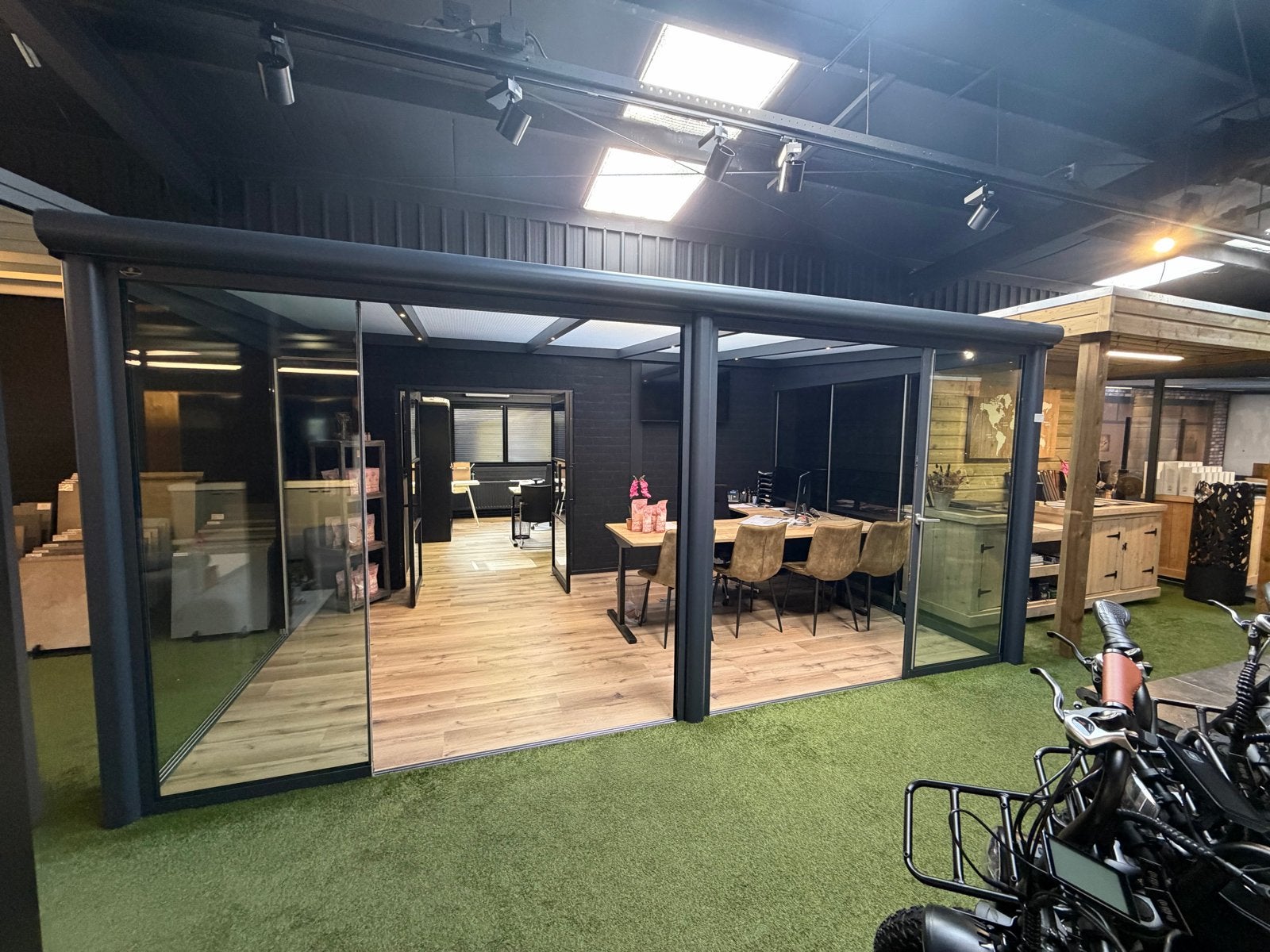 Aluminium Veranda 5x3 met Glazen Schuifwanden en Verlichting, Tuin en Terras, Nieuw, Ophalen of Verzenden, Pvs, Veranda