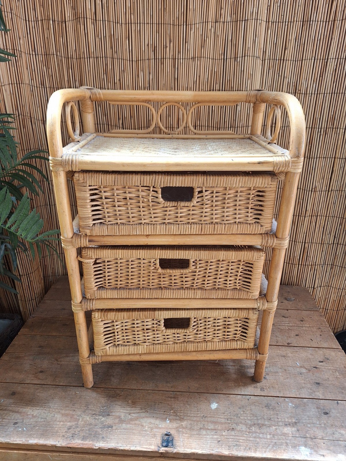 Rieten rotan lade of nacht kastje, Ophalen, Minder dan 45 cm, 55 tot 70 cm