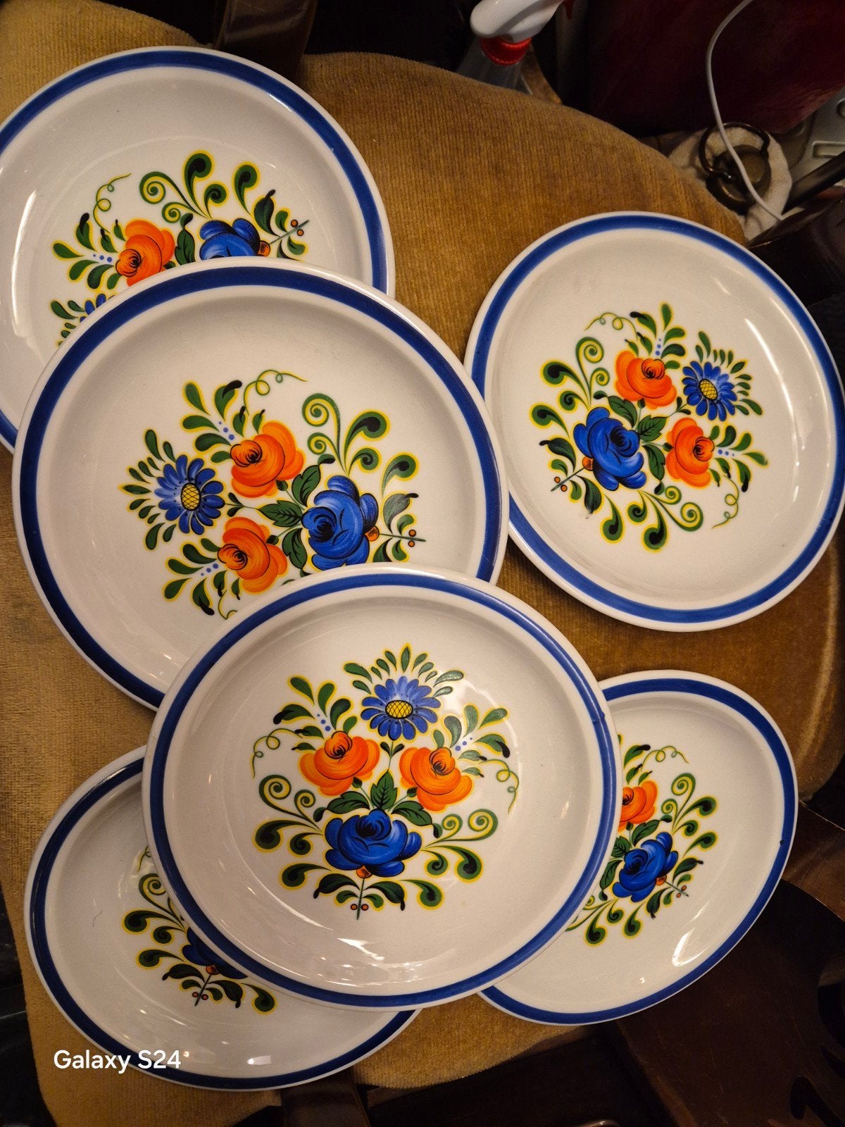 6 retro vintage Winterling Schwarzebach Bavaria Germany bord, Overige merken, Vintage, Ophalen of Verzenden, Bord(en)