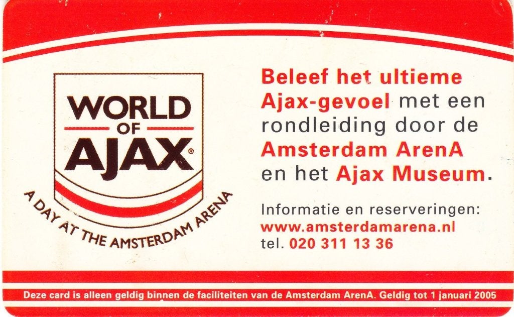 world of Ajax Arenakaart, Ophalen of Verzenden, Gebruikt, Ajax, Overige typen