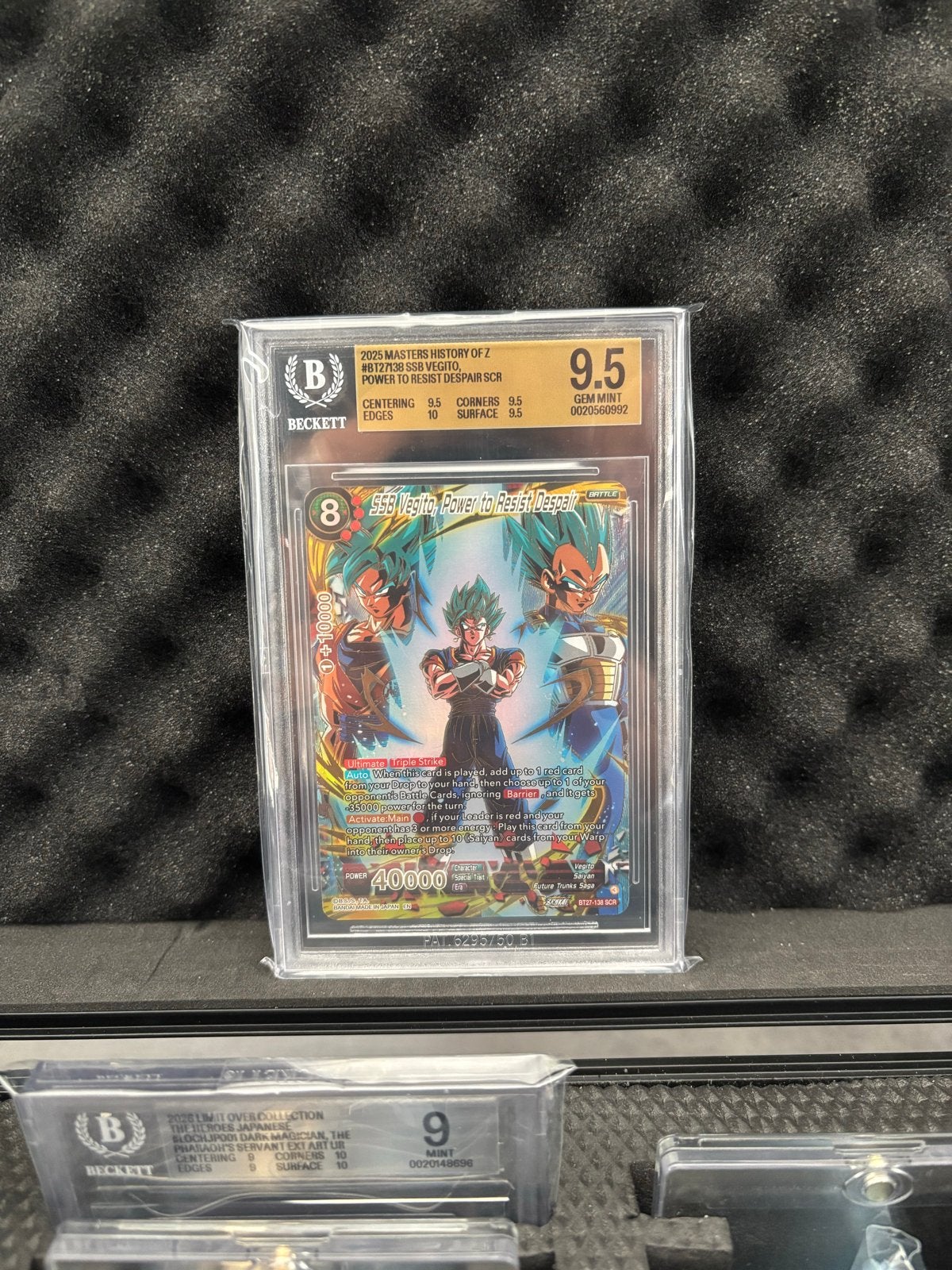 SSB Vegito SCR Dragon Ball Super Card Game BGS 9.5 Gem Mint, Hobby en Vrije tijd, Ophalen of Verzenden, Zo goed als nieuw, Losse kaart