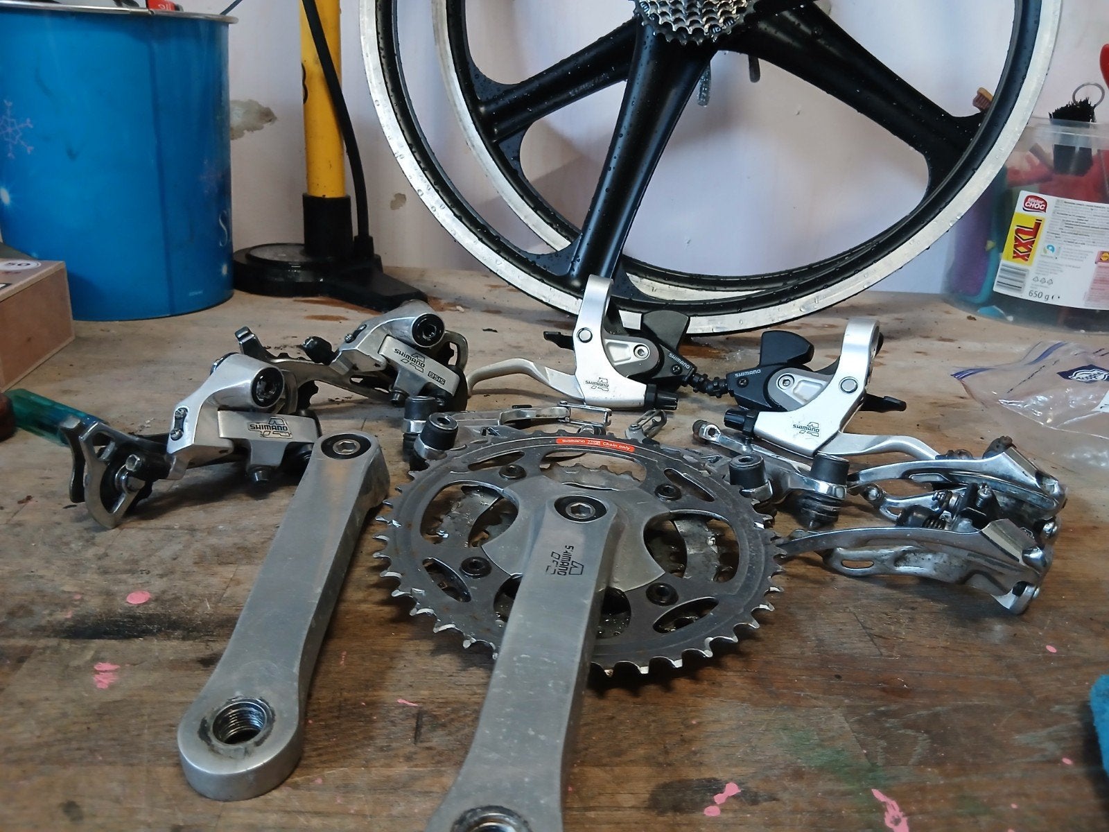 shimano alivio mc18 groepset, Ophalen of Verzenden, Gebruikt