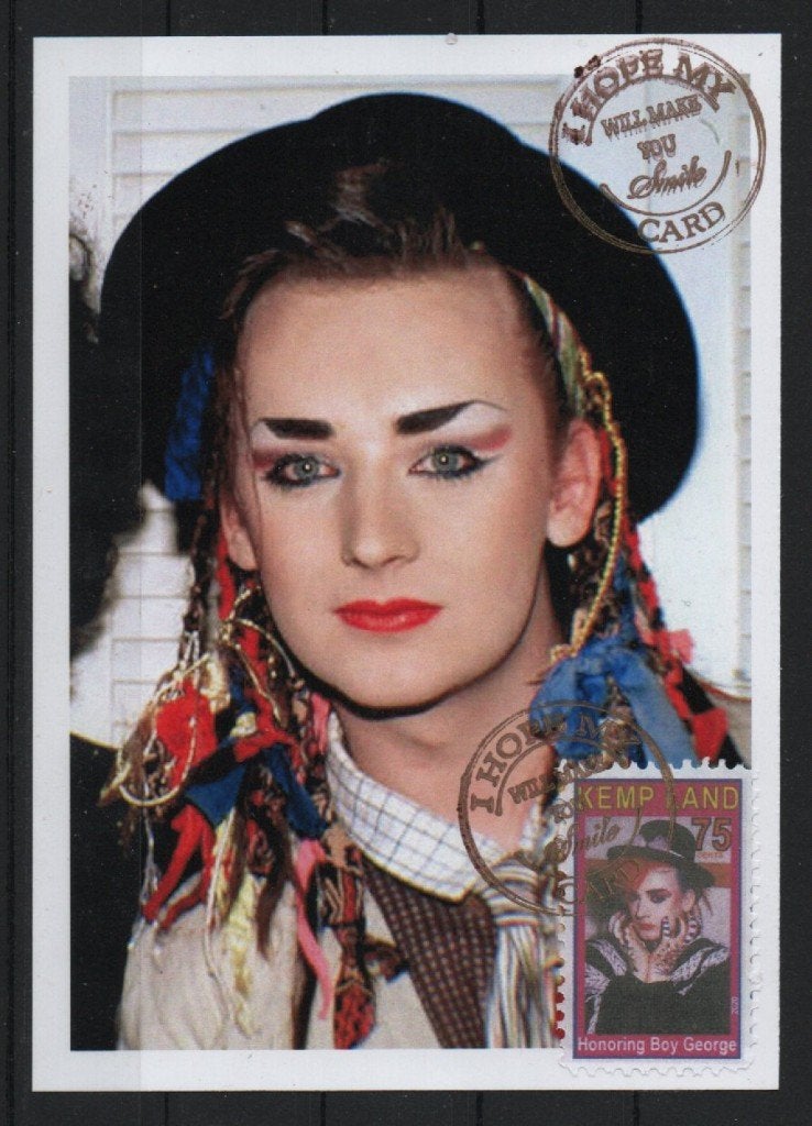 M27) postkaart singer BOY GEORGE, Verzenden, Tanzania, Gestempeld