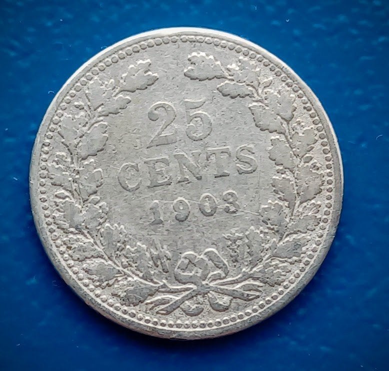 25 cent 1903 - Wilhelmina, Zilver, 25 cent, Ophalen of Verzenden, Koningin Wilhelmina