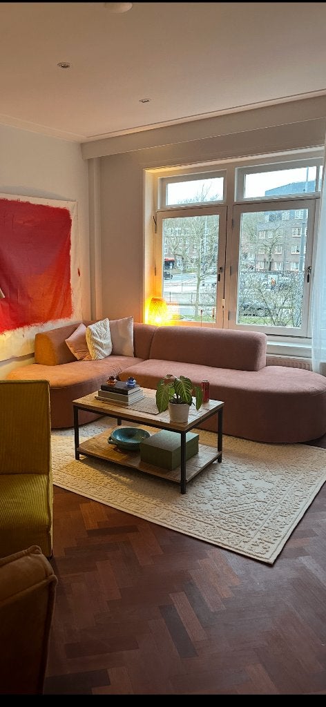pink/terracotta modular couch,  B 260 x D 90 x H 73 cm, Huis en Inrichting, Ophalen, Kunststof, Gebruikt, Driepersoons