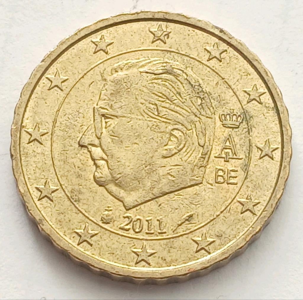 10 Eurocent 2011 Belgie Euro Munt Misslag Stempelbreuk Error, Ophalen of Verzenden, België, 10 cent