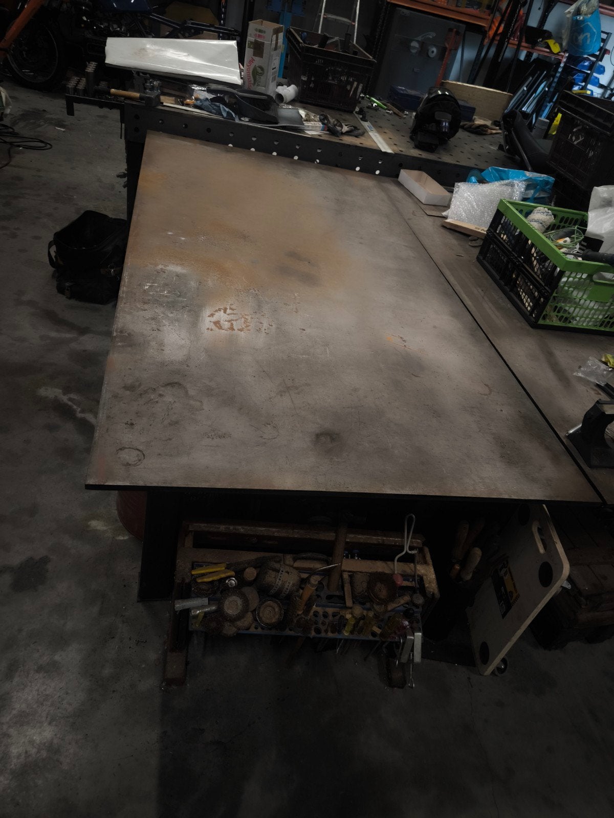 Robuuste metalen werkbank / lastafel - 200x100 cm, Doe-het-zelf en Verbouw, Werkbanken, Ophalen of Verzenden, Gebruikt, 170 cm of meer